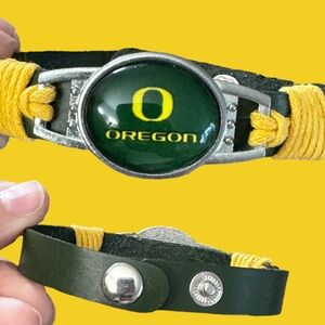 University of Oregon Ducks Football Bracelet, Handmade, U of O, Football Fan
